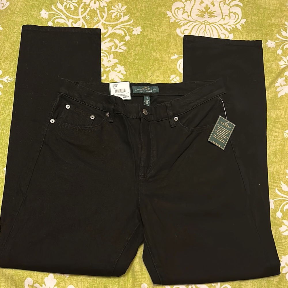 NEW Lauren Ralph Lauren Women's Black Manhattan BSR-Jeans, Size 12x31.